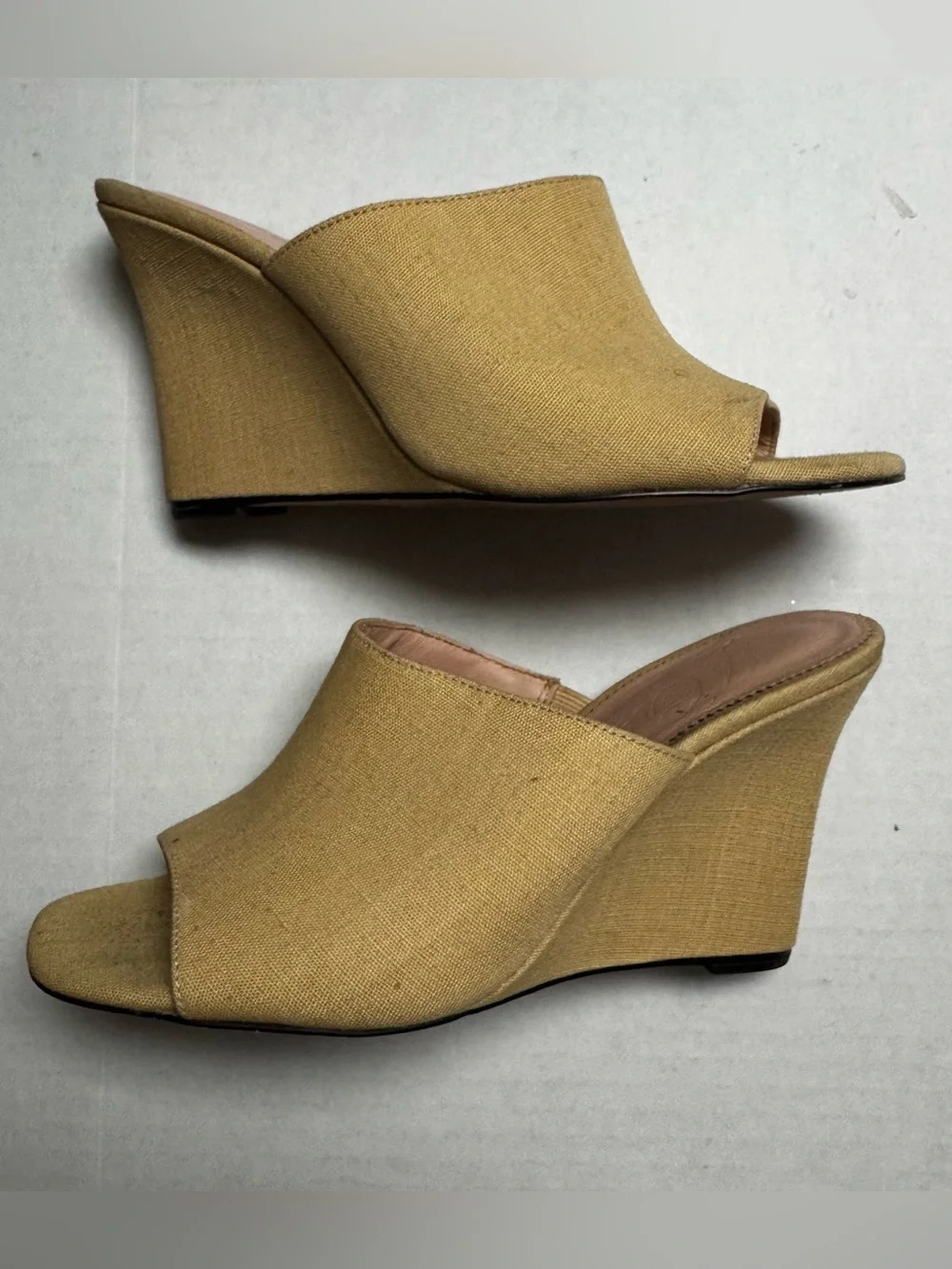 J.Crew Women's Bianca Woven Wedge Heel Sandal In Beige Casual Slip On Size: 9.5